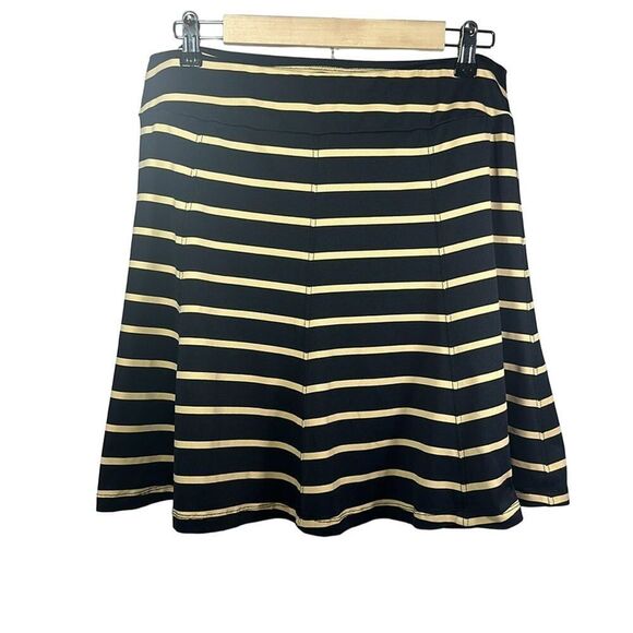 J. MCLAUGHLIN Women's Striped Catalina Mini Circle Skirt Black/Tan Size Large - Picture 3 of 5